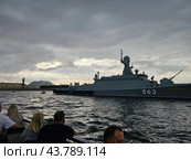 Военные корабли Балтийского флота ВМФ России в акватории Невы. (2024 год). Редакционное фото, фотограф Марина Володько / Фотобанк Лори