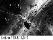 Cataclysmic asteroid collision in space. Стоковое AI-изображение, AI-художник Иван Рябоконь / Фотобанк Лори