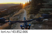 Adventurous mountain biking: an adrenaline-pumping adventure. Стоковое AI-видео, аниматор Юрий Поздников / Фотобанк Лори