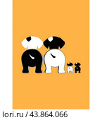 cute dog family site and looking foward. Стоковая иллюстрация, иллюстратор Nicholas Han / PantherMedia / Фотобанк Лори