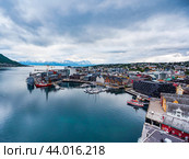 View of a marina in Tromso, North Norway (2016 год). Стоковое фото, фотограф Андрей Армягов / Фотобанк Лори