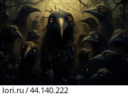 Morbid Skull creepy blood demons birds. Generate Ai. Стоковое AI-изображение, AI-художник Иван Рябоконь / Фотобанк Лори