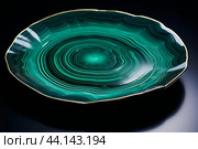 Striking Malachite stones dish bowl. Generate Ai. Стоковое AI-изображение, AI-художник Иван Рябоконь / Фотобанк Лори