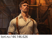 Commanding Strong tall serious man in classic suit. Generate ai. Стоковое AI-изображение, AI-художник Иван Рябоконь / Фотобанк Лори
