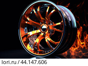 Durable Titanium car wheel. Generate Ai. Стоковое AI-изображение, AI-художник Иван Рябоконь / Фотобанк Лори