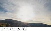 Mountain lake time lapse in summer or autumn. Wild nature and beautiful sunset. Moving clouds, deep twilight and dramatic sky. Стоковое видео, видеограф Александр Маркин / Фотобанк Лори