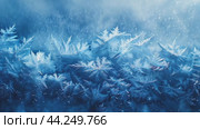 Winter background. It's snowing. It's Falling snowflakes on dark blue background. copy space. Snowflake seamless border. Snowflakes falling. Christmas decoration with falling snow. Стоковое AI-видео, аниматор Ирина Михайличенко / Фотобанк Лори