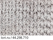 Background and texture of grey artificial fur with round curls. Стоковое фото, фотограф Александр Собко / Фотобанк Лори