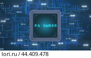 Concept of password guessing on the code panel. Password decryption in the computer system. Password guessing on the device screen. Data protection from theft. Hacking the system. Стоковая анимация, аниматор Alexander / Фотобанк Лори
