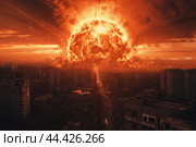 Monumental Against nuclear day background. Generate Ai. Стоковое AI-изображение, AI-художник Иван Рябоконь / Фотобанк Лори