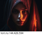 Женщина хиджаб. Стоковое AI-изображение, AI-художник Ольга Зенько / Фотобанк Лори