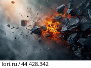 Blinding Rocks explosion. Generate Ai. Стоковое AI-изображение, AI-художник Иван Рябоконь / Фотобанк Лори