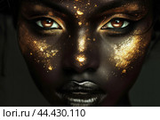 Mysterious Black gold woman. Generate ai. Стоковое AI-изображение, AI-художник Иван Рябоконь / Фотобанк Лори