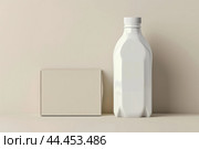 Recyclable Blank milk package box. Generate Ai. Стоковое AI-изображение, AI-художник Иван Рябоконь / Фотобанк Лори
