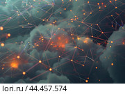 Digital network connectivity concept background. Стоковое AI-изображение, AI-художник Иван Рябоконь / Фотобанк Лори
