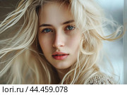 Fashionable Attractive blonde woman in trench. Generate ai. Стоковое AI-изображение, AI-художник Иван Рябоконь / Фотобанк Лори