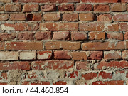 Aged red brick wall texture. Стоковое AI-изображение, AI-художник Иван Рябоконь / Фотобанк Лори
