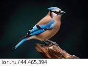 Eurasian jay - garrulus glandarius. Стоковое AI-изображение, AI-художник Veniamin Kraskov / Фотобанк Лори