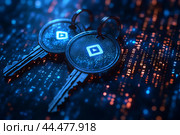 Ключи доступа. Материнская плата. Концепция цифровой безопасности. Стоковое AI-изображение, AI-художник Щеголева Ольга / Фотобанк Лори