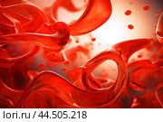 Abstract background of artery inside red blood hemoglobin molecule. Major blood cells erythrocytes. Стоковое AI-изображение, AI-художник Ирина Старикова / Фотобанк Лори