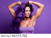 International Day for the Elimination of Violence against Women - Woman with muscles. Стоковое AI-изображение, AI-художник Veniamin Kraskov / Фотобанк Лори