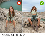 Common mistakes in female posing and how to avoid them. Photo poses. Стоковое фото, фотограф Андрей Аркуша / Фотобанк Лори