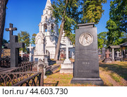 Донской монастырь, Рек Елизавета Францевна могила, старинный некрополь, Москва (2024 год). Редакционное фото, фотограф Baturina Yuliya / Фотобанк Лори