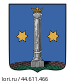 Герб города Коломна, Московская область, Новая оцифрованная версия старого исторического герба 1781 года. Стоковая иллюстрация, иллюстратор Photolart / Фотобанк Лори