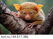 Philippine tarsier Carlito syrichta. Стоковое AI-изображение, AI-художник Veniamin Kraskov / Фотобанк Лори