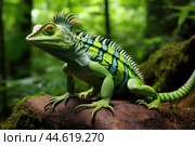 Striped Toloque in the wild. Стоковое AI-изображение, AI-художник Veniamin Kraskov / Фотобанк Лори