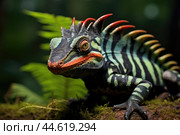 Striped Toloque in the wild. Стоковое AI-изображение, AI-художник Veniamin Kraskov / Фотобанк Лори