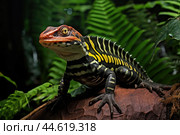 Striped Toloque in the wild. Стоковое AI-изображение, AI-художник Veniamin Kraskov / Фотобанк Лори