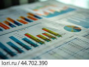 Business charts and graphs showing market growth. Стоковое AI-изображение, AI-художник Иван Рябоконь / Фотобанк Лори