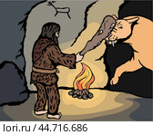 Пещерная схватка / cave bonk. Стоковая иллюстрация, иллюстратор Александр Паньков / Фотобанк Лори