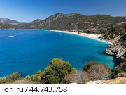 Турция. Олюдениз. Вид на побережье и пляж. Turkey. Oludeniz. View of the coast and the beach. (2024 год). Стоковое фото, фотограф Алексей Смышляев / Фотобанк Лори