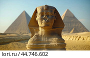 The Great Sphinx and Pyramids of Egypt. Стоковое AI-изображение, AI-художник Veniamin Kraskov / Фотобанк Лори