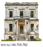Old abandoned house with broken windows is slowly deteriorating. Стоковое AI-изображение, AI-художник Иван Рябоконь / Фотобанк Лори