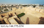 Fortress Ribat Hartem, one of the oldest and largest structures in North Africa, Monastir. Tunisia. Стоковое видео, видеограф Яков Филимонов / Фотобанк Лори