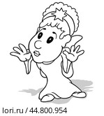 Drawing of a Standing Little Angel in White Long Clothes. Стоковая иллюстрация, иллюстратор Roman Dekan / PantherMedia / Фотобанк Лори