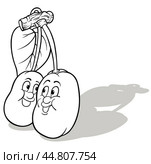 Drawing of Two Plums with Faces. Стоковая иллюстрация, иллюстратор Roman Dekan / PantherMedia / Фотобанк Лори