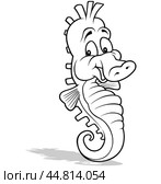 Drawing of a Smiling Seahorse. Стоковая иллюстрация, иллюстратор Roman Dekan / PantherMedia / Фотобанк Лори