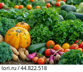 Gifts of autumn, fresh harvest. Still life. Стоковое AI-изображение, AI-художник Сергей Елизарьев / Фотобанк Лори