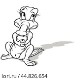 Drawing of a Sitting Crocodile. Стоковая иллюстрация, иллюстратор Roman Dekan / PantherMedia / Фотобанк Лори