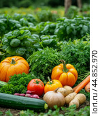 Gifts of autumn, fresh harvest. Still life. Стоковое AI-изображение, AI-художник Сергей Елизарьев / Фотобанк Лори