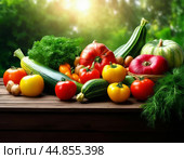 Gifts of autumn, fresh harvest. Still life. Стоковое AI-изображение, AI-художник Сергей Елизарьев / Фотобанк Лори