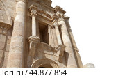 Arch of Hadrian in Gerasa (Jerash), Jordan. Carved on white background (2014 год). Стоковое фото, фотограф Владимир Журавлев / Фотобанк Лори