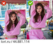 Common mistakes in female posing and how to avoid them. Photo poses. Стоковое фото, фотограф Андрей Аркуша / Фотобанк Лори