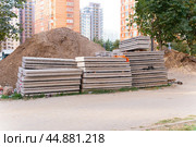 steel site construction structure slab metal concrete job industrial industry reinforcement building. Стоковое фото, фотограф ilya Lyubchenko / Фотобанк Лори