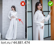 Common mistakes in female posing and how to avoid them. Photo poses. Стоковое фото, фотограф Андрей Аркуша / Фотобанк Лори