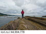 Breathtaking sescape in Basque Autonomous Community / country in summer cloudy day. Стоковое фото, фотограф YuryKara / Фотобанк Лори